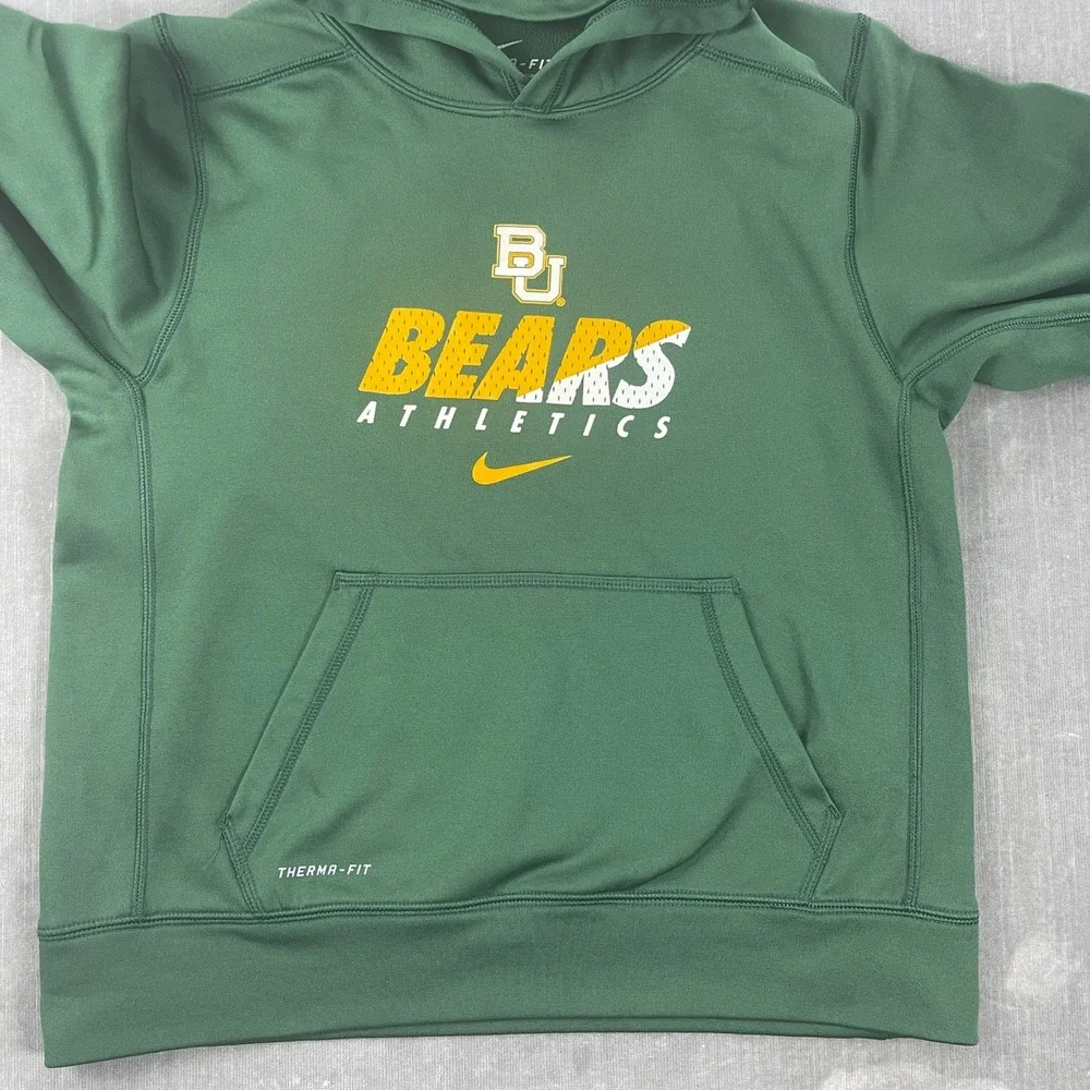 Baylor Bears Nike Youth Large Green Athletics Therma-FIT Hoodie